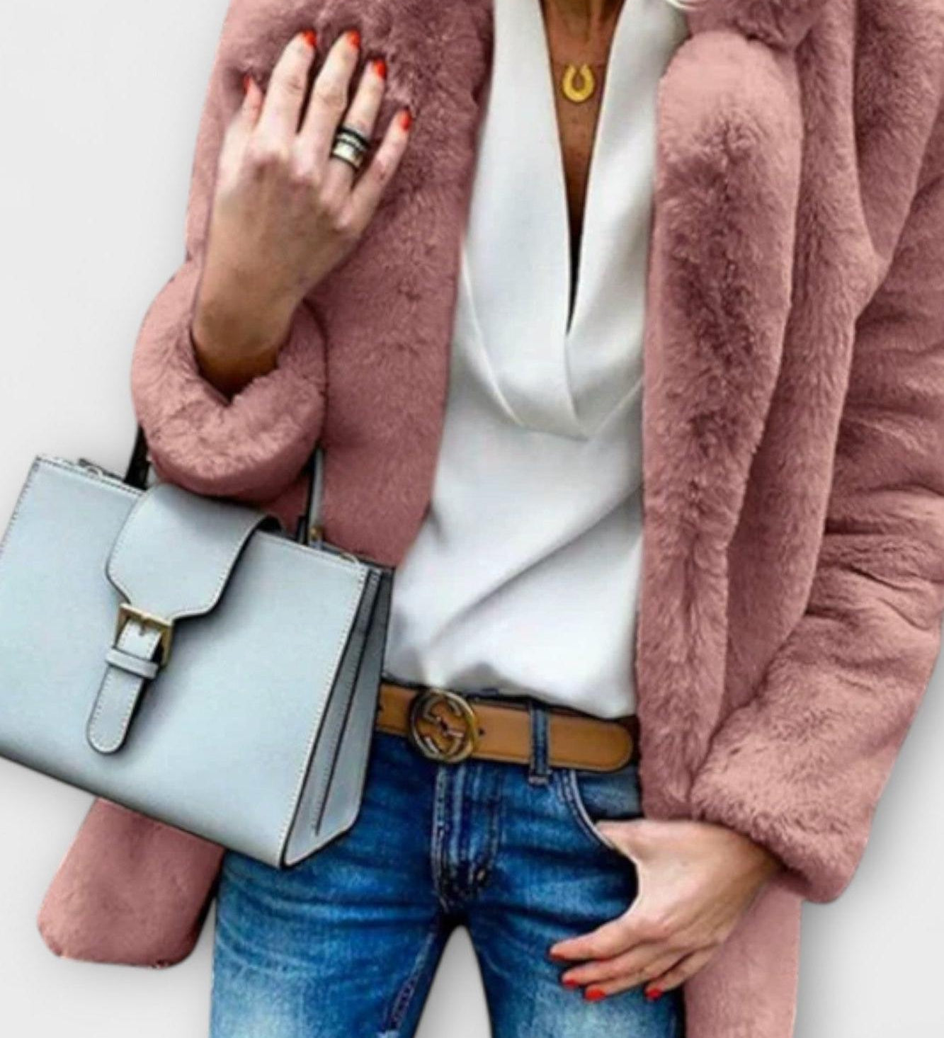 Kort Teddy Jakke med Lynlås – Blød Komfort og Casual Look