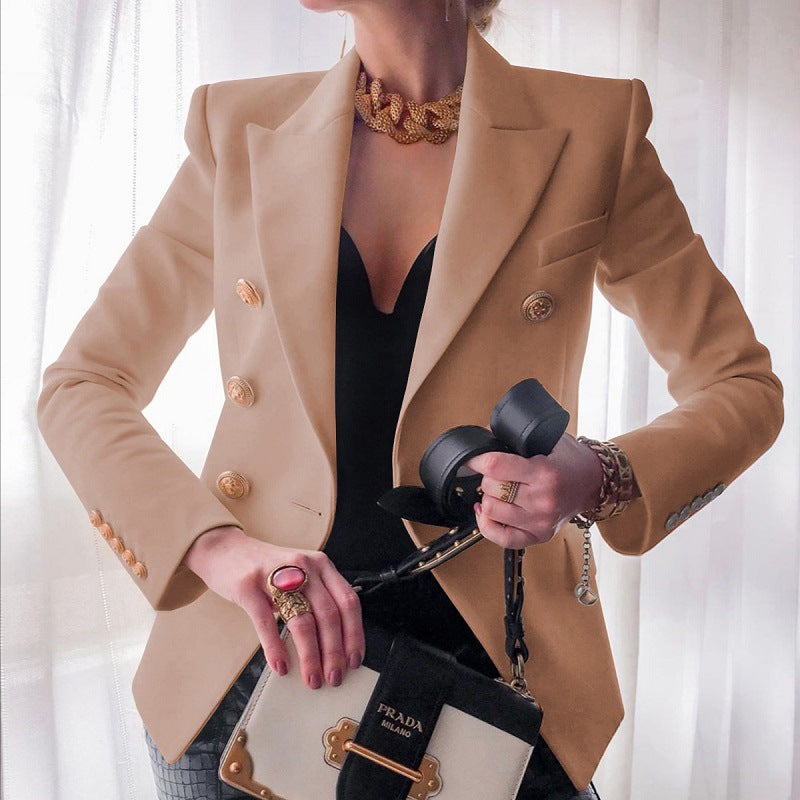 Elegant Dame Blazer med Dobbeltknapper