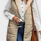 Lang Quiltet Vest med Hætte – Let Varme og Casual Stil