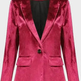 Velour Blazer med Elegant Snit og Luksuriøst Look