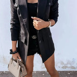 Lang Blazer med Elegant Snit og Moderne Bylook