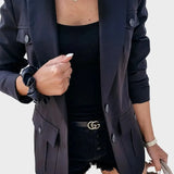Lang Blazer med Elegant Snit og Moderne Bylook