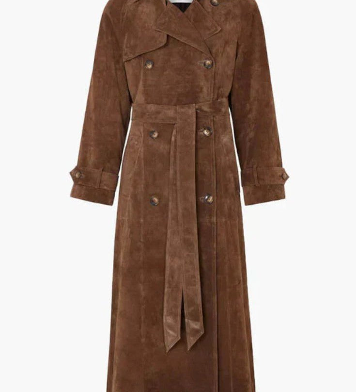 Lang Trenchcoat med Bindebælte – Tidløs Elegance og Smuk Silhuet
