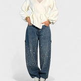 Højtaljede Jeans med Lige Ben – Afslappet Denim med Klassisk Udtryk