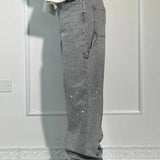 Baggy jeans til kvinder med malerpletter – afslappet stil og kreativt design