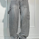 Baggy jeans til kvinder med malerpletter – afslappet stil og kreativt design