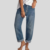 Højtaljede Jeans med Afslappet Pasform – Casual Komfort med Stil