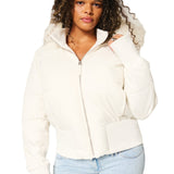 Kort Vatteret Jakke med Hætte og Moderne Casual Stil