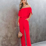Off-Shoulder Jumpsuit med Løs Pasform til Damer