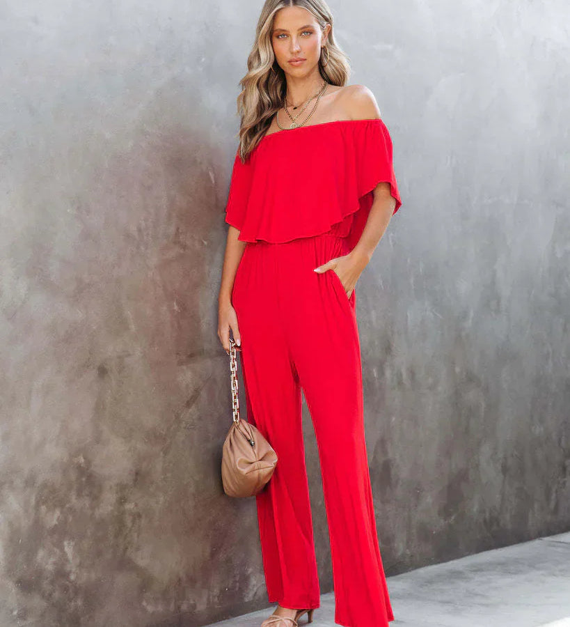 Off-Shoulder Jumpsuit med Løs Pasform til Damer