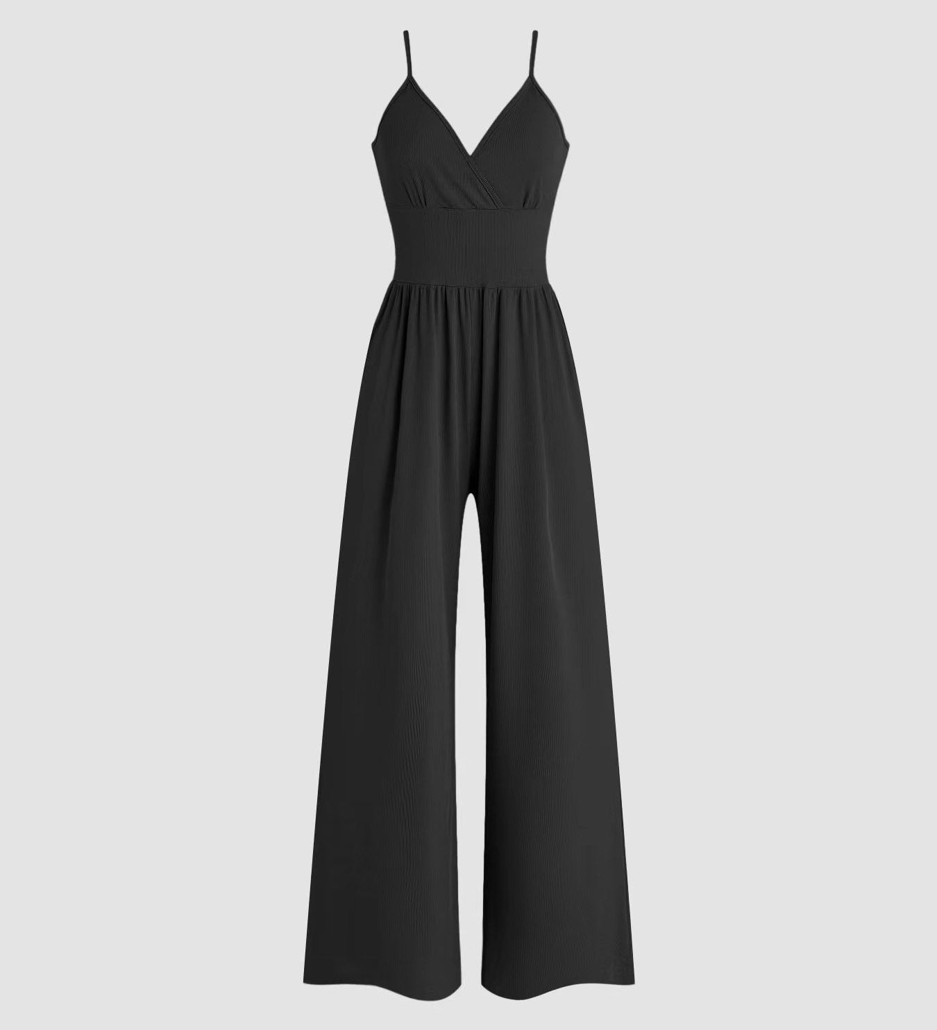 Ærmeløs Jumpsuit med V-Hals og Vide Ben til Kvinder