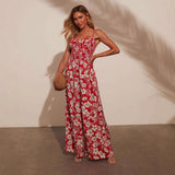 Sommer jumpsuit til kvinder med blomsterprint og smock top