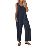 Basic Ærmeløs Jumpsuit i Løst Fit med Lommer