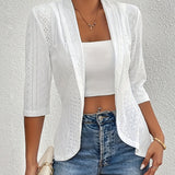 Let dame blazer med hulmønster – stilfuld sommerjakke