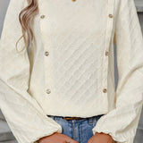 Damebluse med Struktur og Dekorative Knapper
