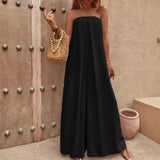 Strapless dame jumpsuit med brede ben