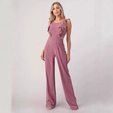 Elegant Jumpsuit med Flæser og Udskårne Sider
