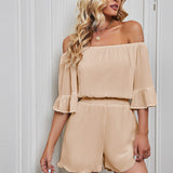 Off-shoulder dame romper med løse ærmer