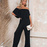 Off-Shoulder Jumpsuit med Løs Pasform til Damer