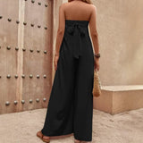 Strapless dame jumpsuit med brede ben