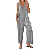 Basic Ærmeløs Jumpsuit i Løst Fit med Lommer