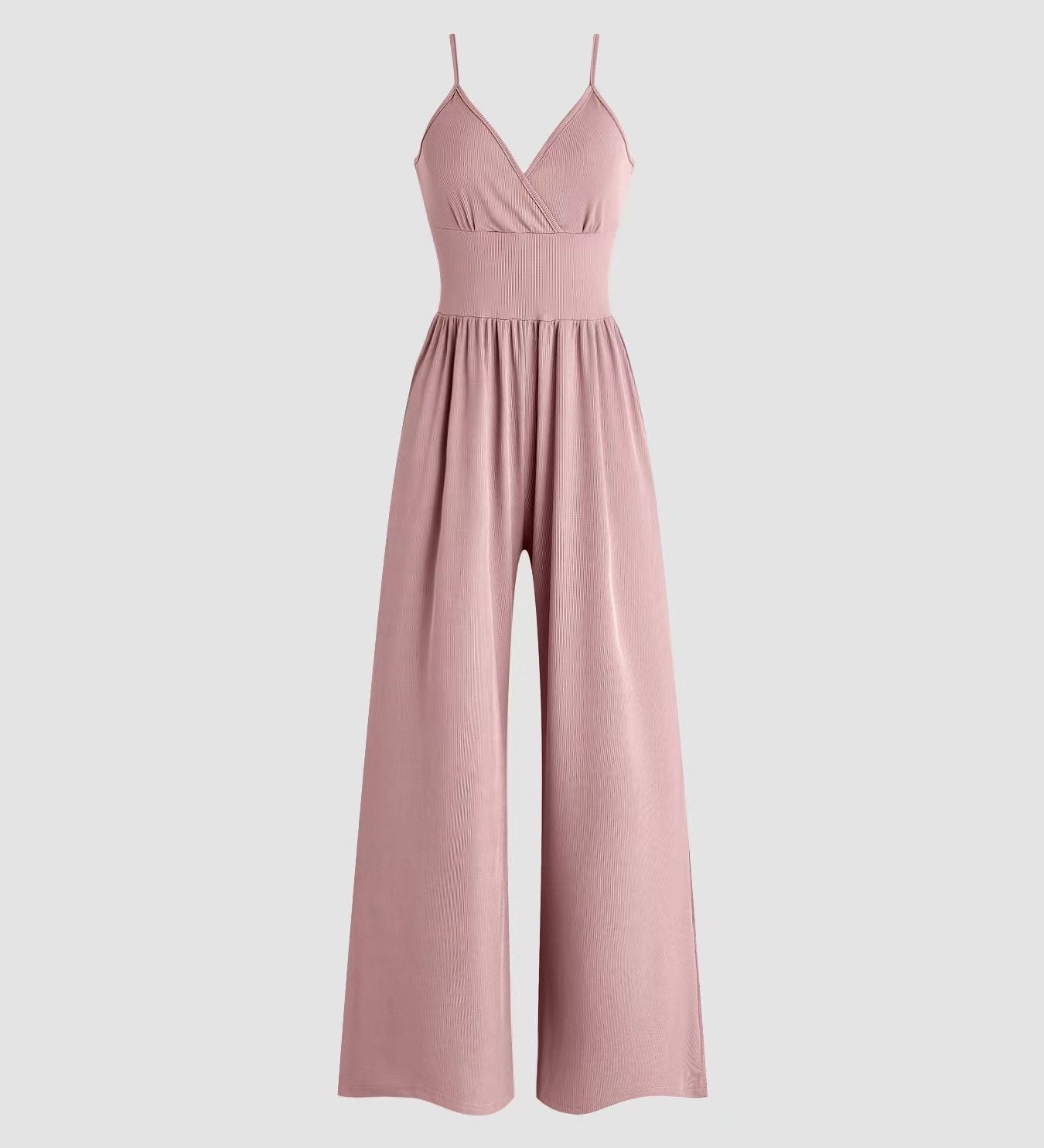 Ærmeløs Jumpsuit med V-Hals og Vide Ben til Kvinder
