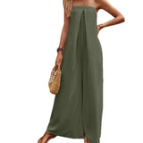Strapless dame jumpsuit med brede ben