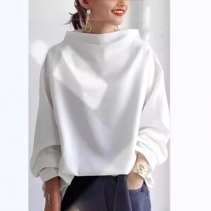 Oversize Sweatshirt med Høj Hals – Minimalistisk og Komfortabel Stil