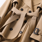Klassisk Lang Trenchcoat med Bælte – Tidløs og Elegant Stil