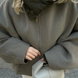 Oversized Fleecejakke med Hætte til Afslappet Stil