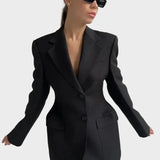 Figursyet Blazer med Skarpt Snit og Elegant Powerlook