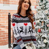 Hyggelig julesweater til kvinder med rensdyr og julemotiv