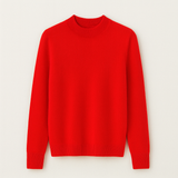 Blød Strikket Dame Sweater med Rund Hals