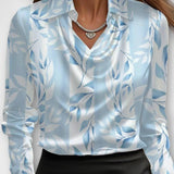 Bluse med draperet hals og silkeblød finish – tidløs elegance til arbejde og fest