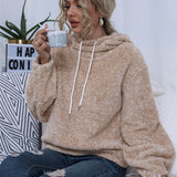 Teddy hoodie dame – blød hættetrøje med snøre