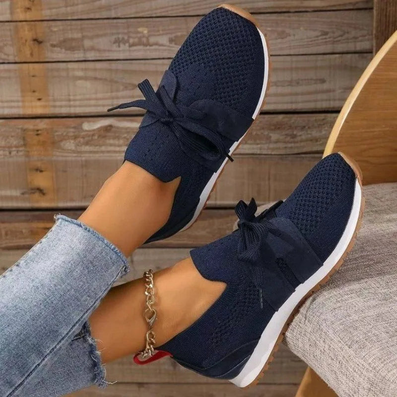 Dame Sneakers i Brun Strik – Åndbare og Letvægtige