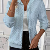 Strikket Cardigan med Fint Mønster og Elegant Hverdagsstil