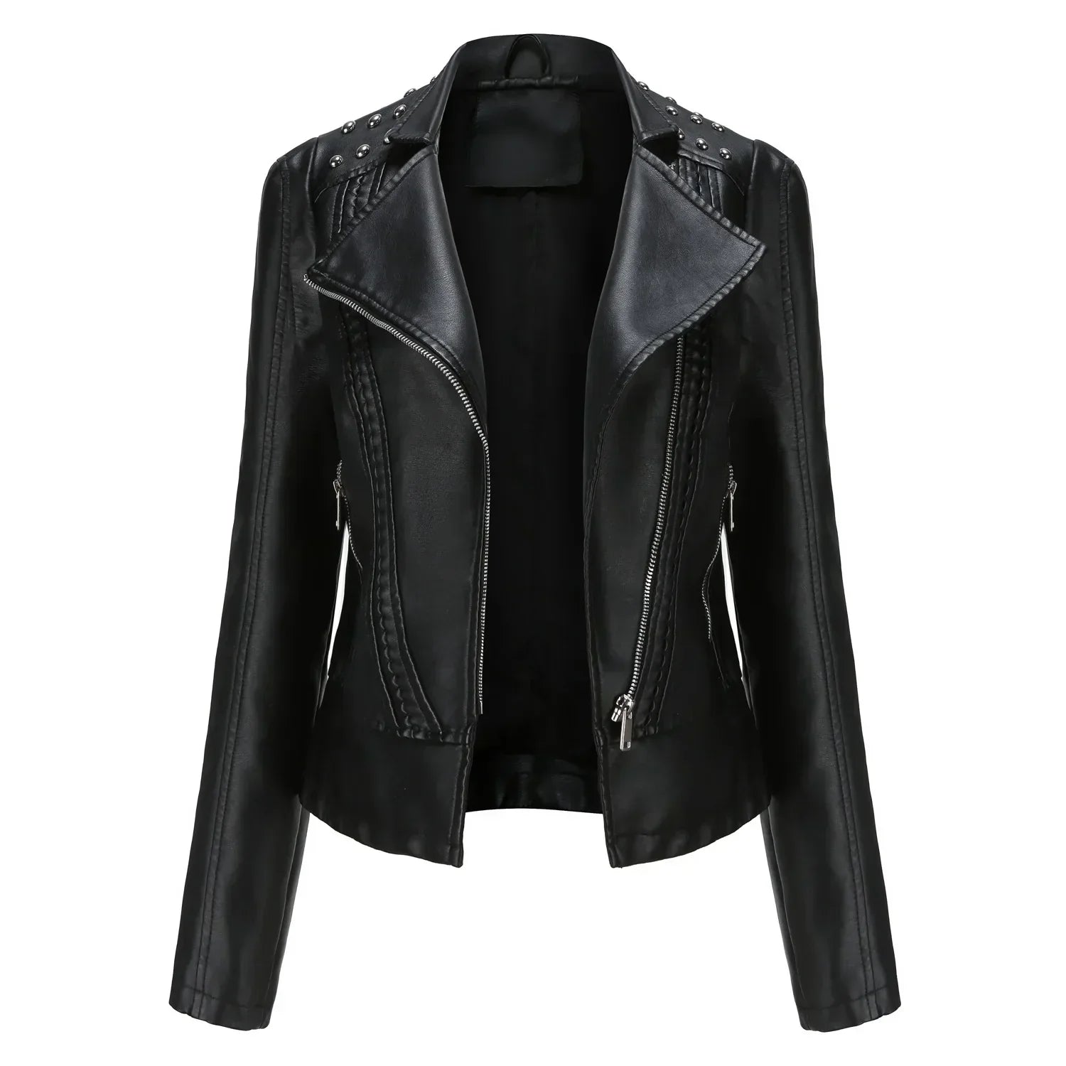 Dame jakke – biker-inspireret design med lynlåse
