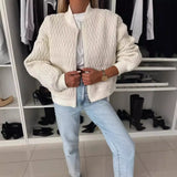Strikket Cardigan med Struktur og Afslappet Elegant Stil