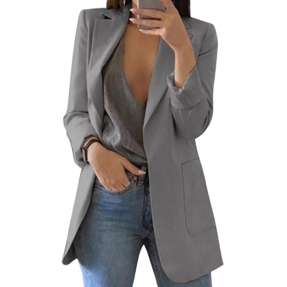 Lang Blazer med Enkeltradet Design til Kvinder