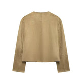 Kort Jakke med Runde Knapper og Elegant Minimalistisk Stil