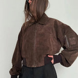 Kort Jakke med Voluminøse Ærmer og Moderne Statement Look