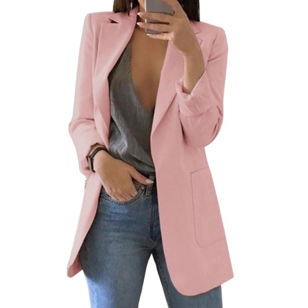 Lang Blazer med Enkeltradet Design til Kvinder