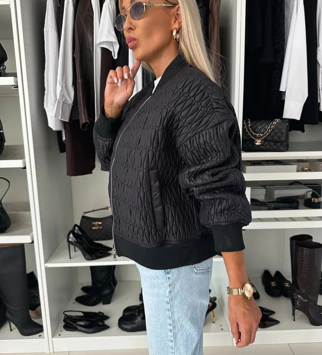 Strikket Cardigan med Struktur og Afslappet Elegant Stil