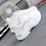 Chunky sneakers til kvinder med lyserøde detaljer