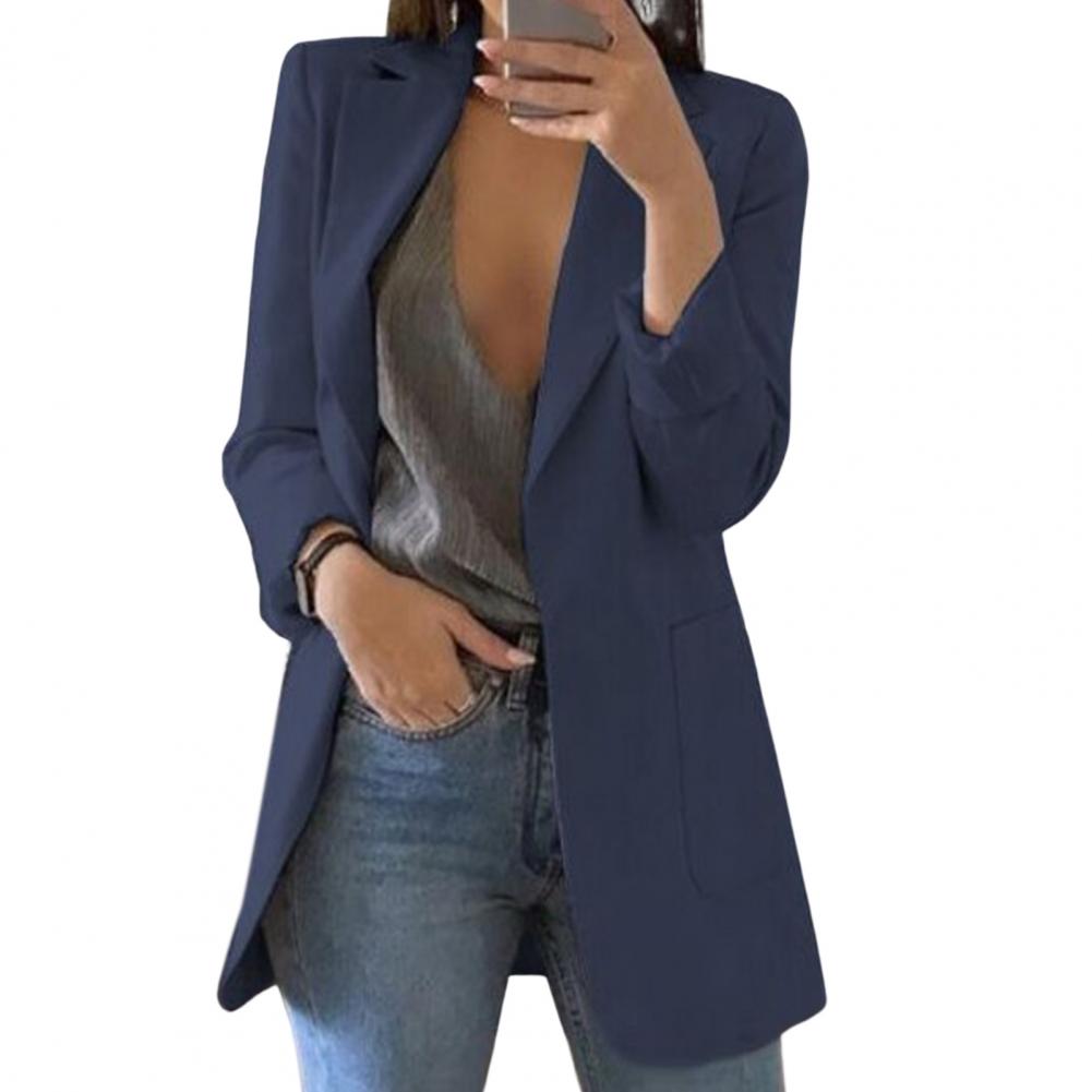 Lang Blazer med Enkeltradet Design til Kvinder