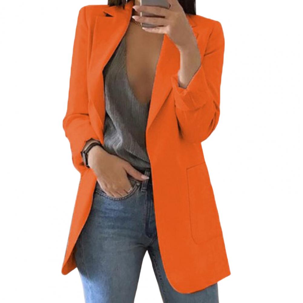 Lang Blazer med Enkeltradet Design til Kvinder