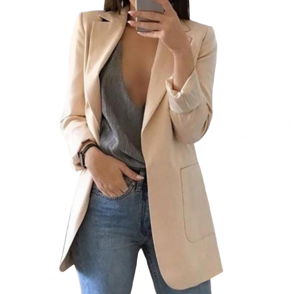 Lang Blazer med Enkeltradet Design til Kvinder
