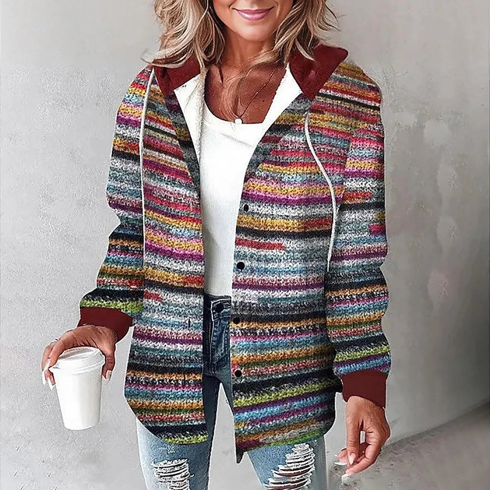 Ternet Skjortejakke med Hætte – Casual og Trendy Overgangslook