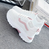 Chunky sneakers til kvinder med lyserøde detaljer